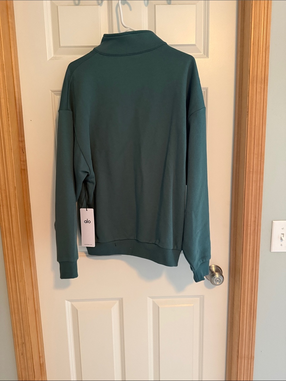 ALO Yoga Women’s Half-Zip Sweater in Teal Green - Picture 6 of 6